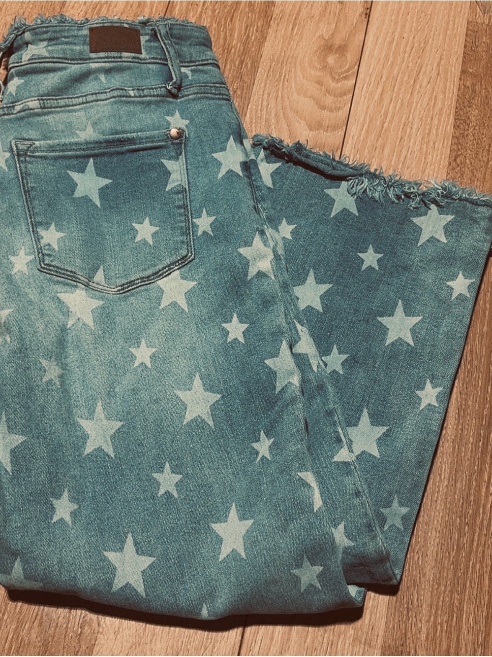 Judy Blue High-Rise Star Print Jeans - Light Denim Blue - Picture 2 of 2